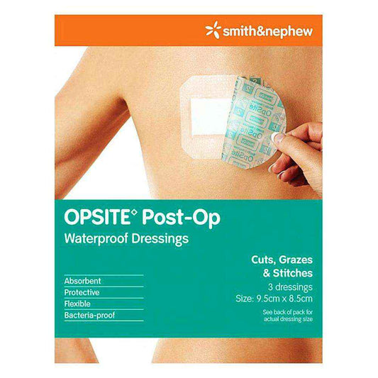 Smith & Nephew Opsite Post-Op Waterproof Dressings Size 9.5cm x 8.5cm