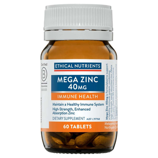 Ethical Nutrients Mega Zinc 40Mg 60 Tablets