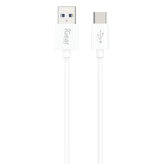 I Gear Charge Cable USB C 3.0 1m White for fast and efficient device charging.