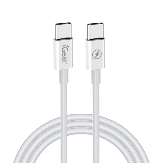 I Gear Cable Sync PD 60W Type C 1.2m White with USB Type C connectors.