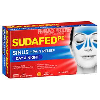 Sudafed PE Sinus Day & Night Relief 24 Tablets