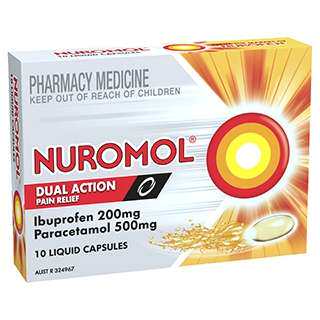 Nuromol Strong Pain Relief Liquid 200mg 10 Capsules