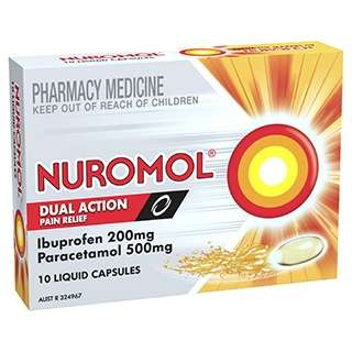 Nuromol Strong Pain Relief Liquid 200mg 10 Capsules