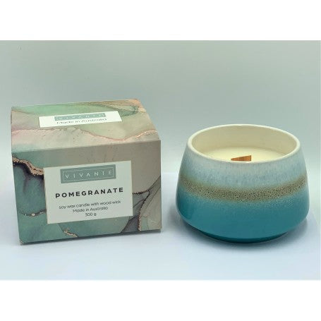 Vivante Ceramics Pomegranate Candle | Pastel Pines
