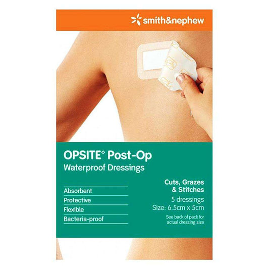 Smith & Nephew Opsite Post-Op Waterproof Dressings Size 6.5cm x 5cm