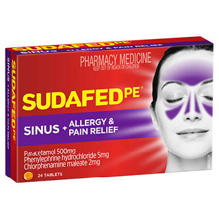 Sudafed PE Sinus, Allergy & Pain Relief 24 Tablets