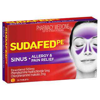 Sudafed PE Sinus, Allergy & Pain Relief 24 Tablets