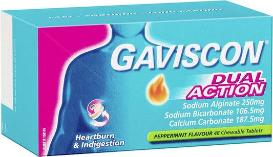 Gaviscon Dual Action Peppermint 48 Chewable Tablets