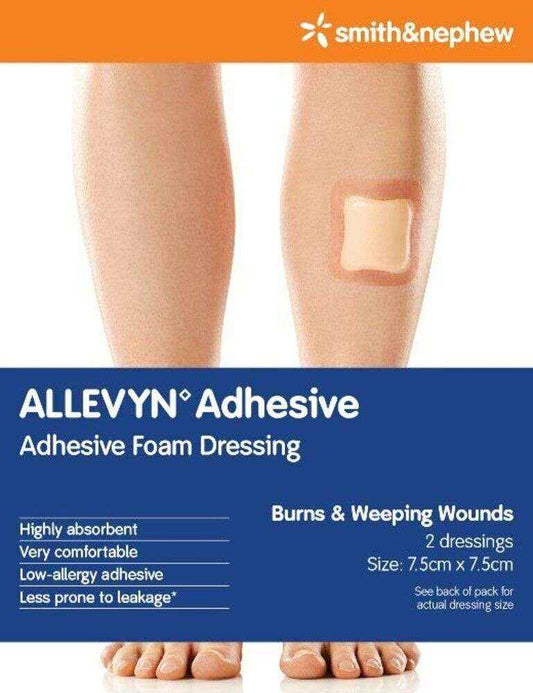 Smith & Nephew Allevyn Adhesive Foam Dressing Size 7.5cm x 7.5cm 2pk