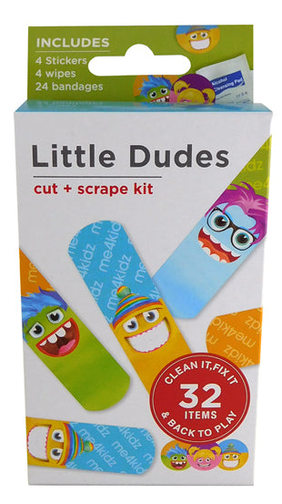 Surgical Basics Little Dudes Cut + Scrape Kit 32 Pack