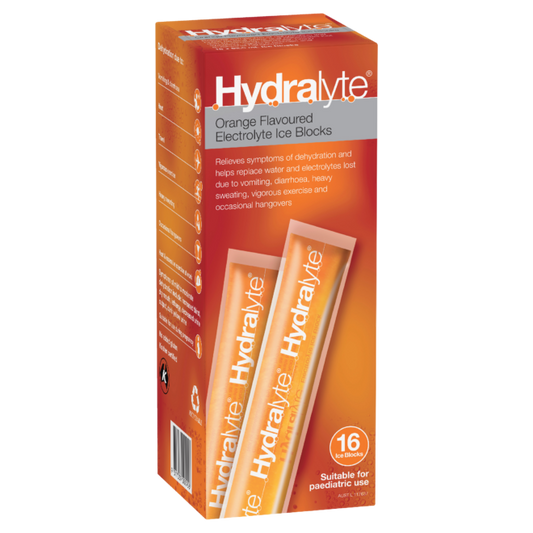 Hydralyte Orange Ice Blocks 16pk