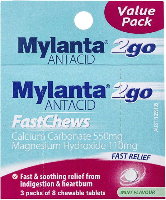 Mylanta Fast Chews 24 Tablets