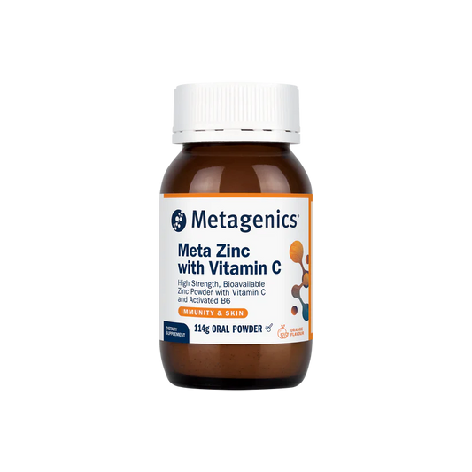 Metagenics Meta Zinc With Vitamin C Raspberry/Orange Flavour 114 g Oral Powder