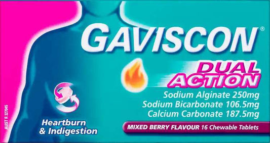 Gaviscon Dual Action Mixed Berry 16 Chewable Tablets