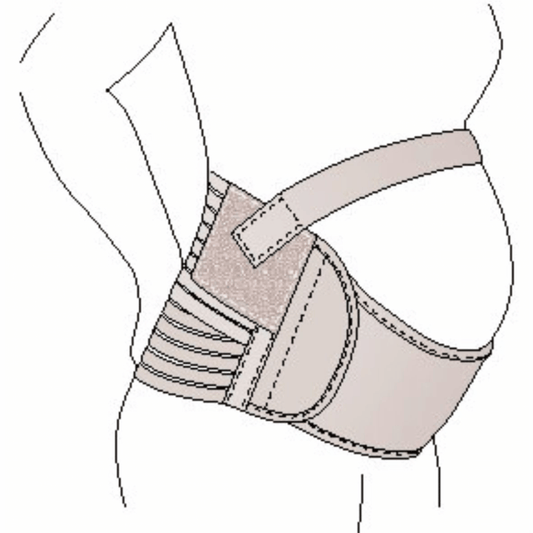 BodyAssist Elastic Maternity Support Belt designed to relieve back pain during pregnancy.
