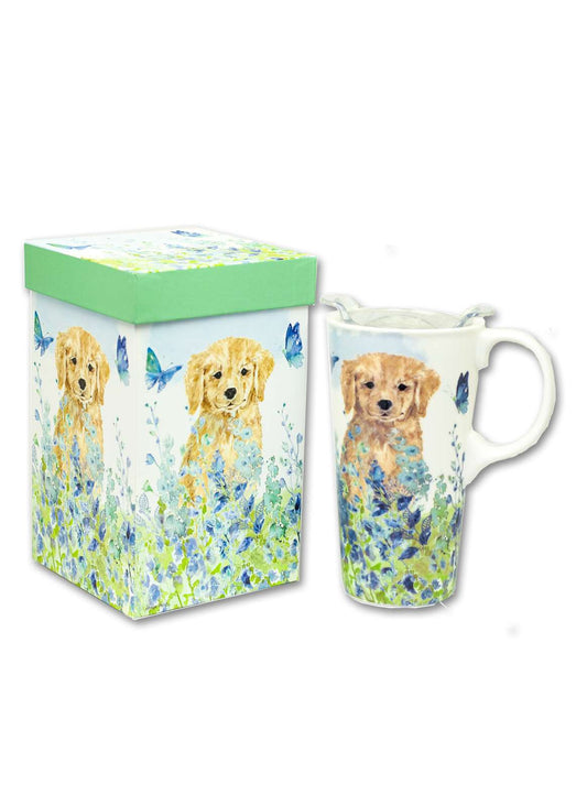 Travel Cup Puppies In The Field Boxed