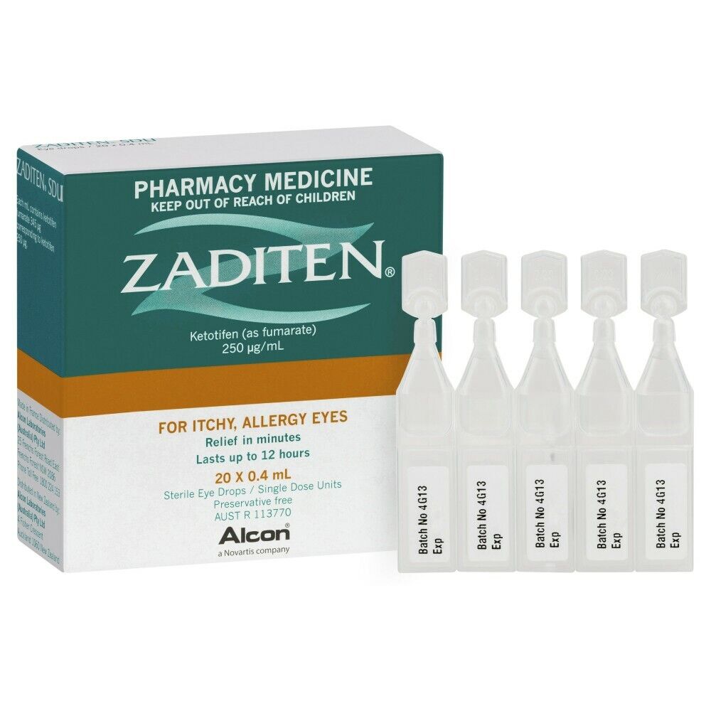 Zaditen Eye Drops 0.4 ml x 20 Vials Specialist Clinic Pharmacy