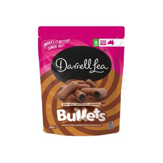 Darrell Lea Milk Chocolate Liquorice Bullets 226g