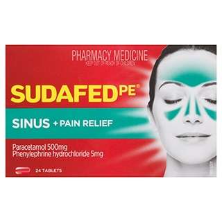 Sudafed PE Sinus + Pain Relief 24 Tablets
