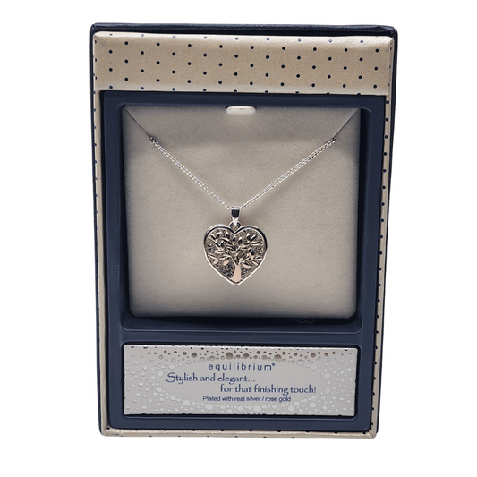 Equilibrium Tree Of Life Heart Necklace Silver/Rose Gold