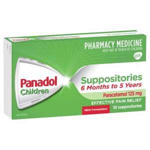Panadol Suppository 125mg 6 Months -5 Years 10pk