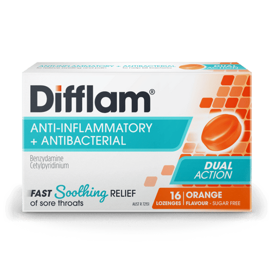 Difflam Sore Throat Orange Lozenges 16 Pack