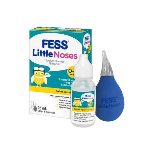 Fess Little Noses 0-2 Years+ Saline Nasal Drops With Aspirator 25mL **EXPIRY 10/25**