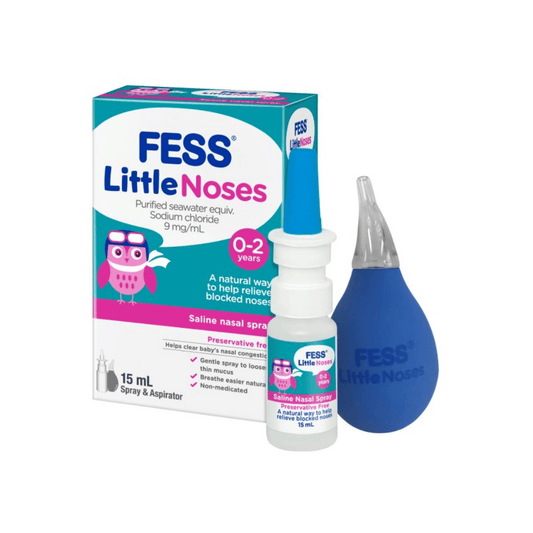 Fess Little Noses 0-2 Years Saline Nasal Spray With Aspirator 15mL **EXPIRY 11/25**