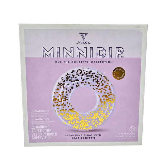 MD Tube Ring Inflatable Float Gold Confetti