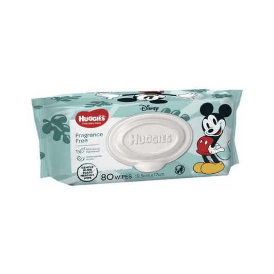Huggies Thick Baby Wipes Fragrance Free 80 Pack