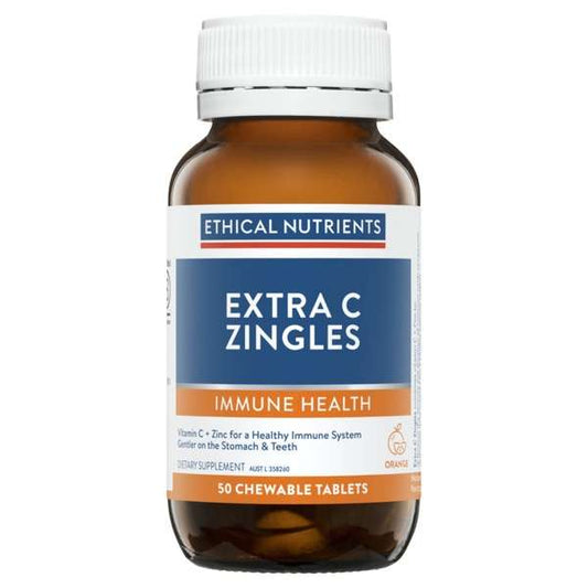 Ethical Nutrients Extra C Zingles Orange 50 Tablets