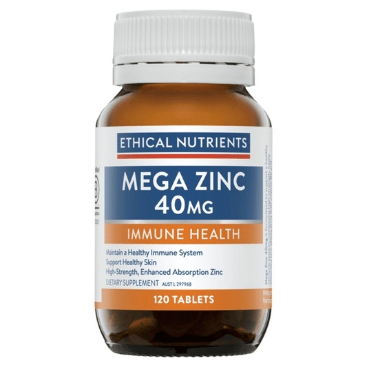 Ethical Nutrients Mega Zinc 40Mg 120 Tablets