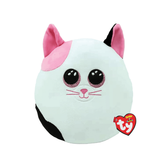 Ty Squishy Beanies Pink & White Cat Muffin
