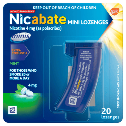 Nicabate Mini Lozenges 4mg Mint 20 Pack