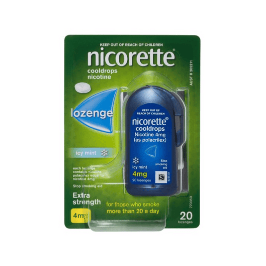 Nicorette Lozenge Cooldrops Nicotine 4mg Icy Mint 20 Pack