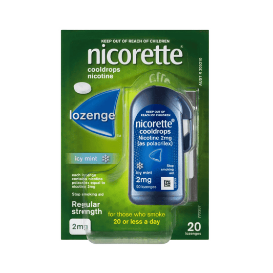 Nicorette Lozenge Cooldrops Nicotine 2mg Icy Mint 20 Pack
