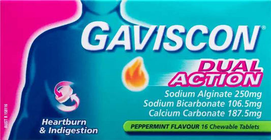 Gaviscon Dual Action Peppermint 16 Chewable Tablets