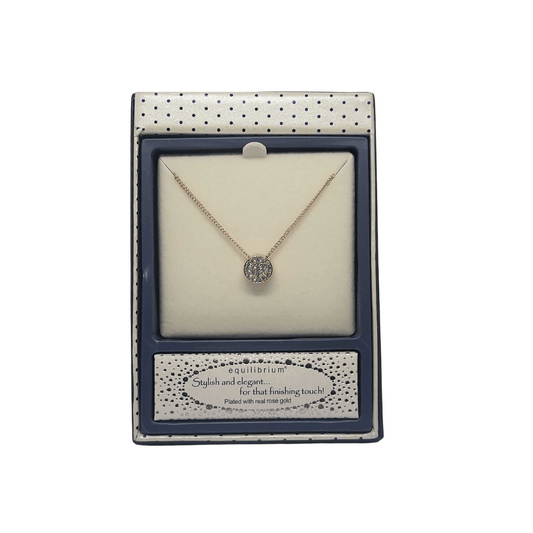 Equilibrium Rose Gold Crushed Diamante sliding pendant