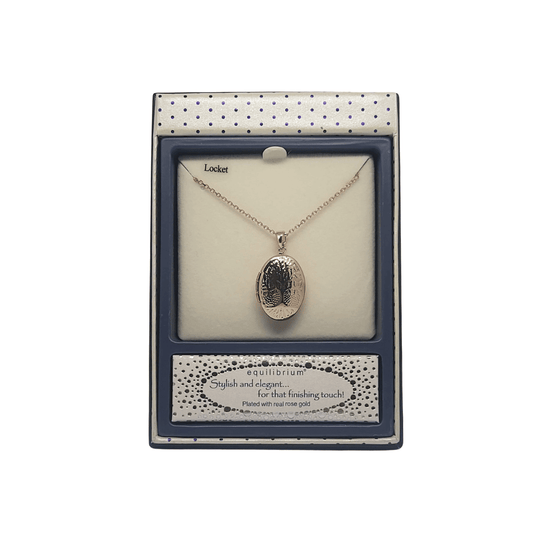 Equilibrium Rose Gold Oval Locket Tree of Life Necklace