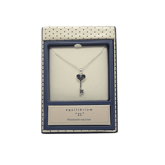 Equilibrium Silver 21 Key Necklace
