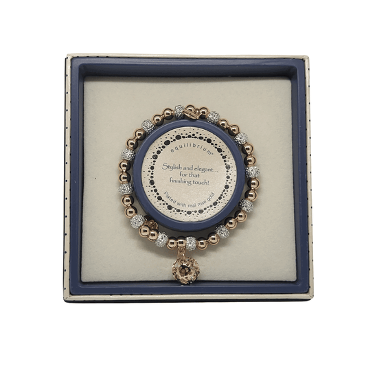 Equilibrium Silver and Rose Gold Mixed Bubbles and Charms Bracelet