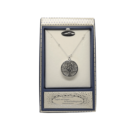 Equilibrium Silver Double Layer Tree Of Life Necklace