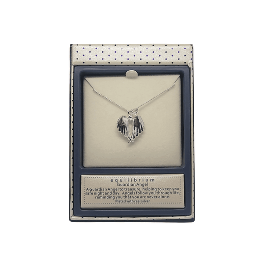 Equilibrium Silver Guardian Angel Wings Necklace
