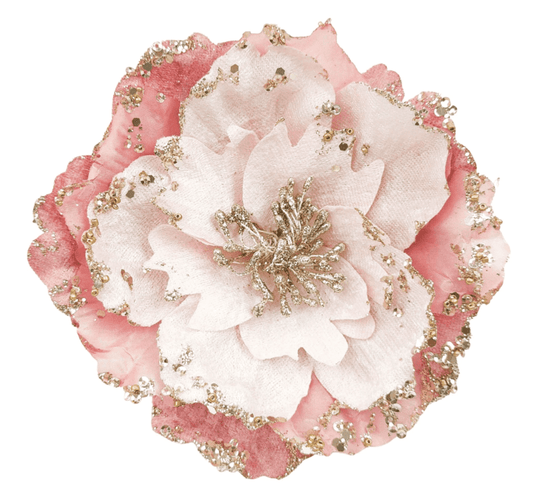 Elegant Layered glitter Flower Clip Deco