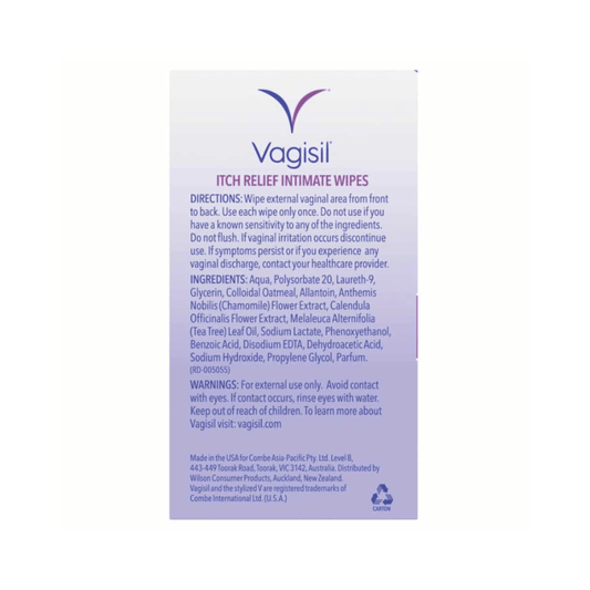 Vagisil Anti-Itch Medicated Wipes 12 Pack