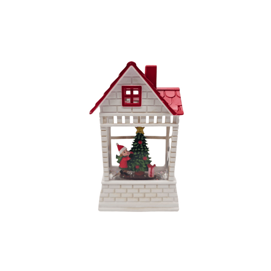 Christmas Light Up Water Lantern Boy With Presents