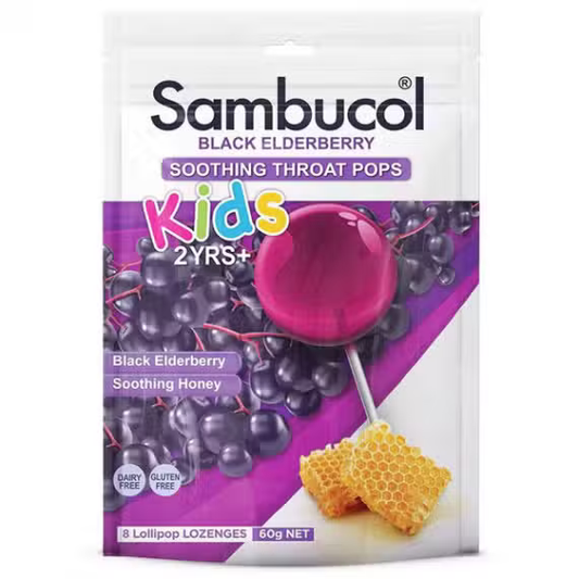 Sambucol Black Elderberry Soothing Throat Kid pops 8 pack