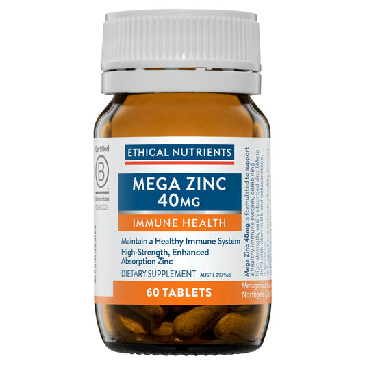 Ethical Nutrients Mega Zinc 40Mg 60 Tablets