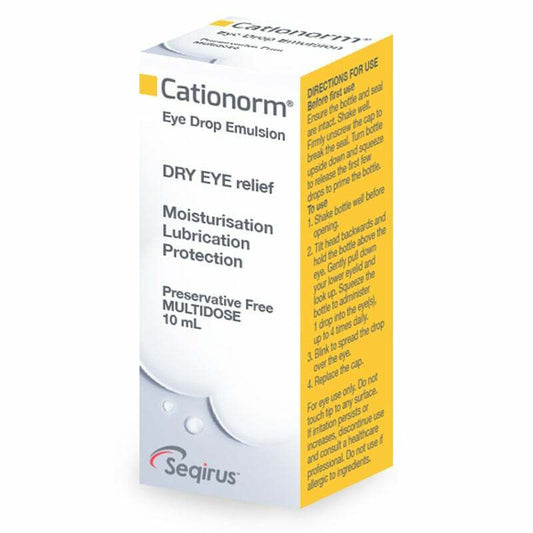 Cationorm Preservative-Free Eye Drop Emulsion Dry Eye Relief 10ml