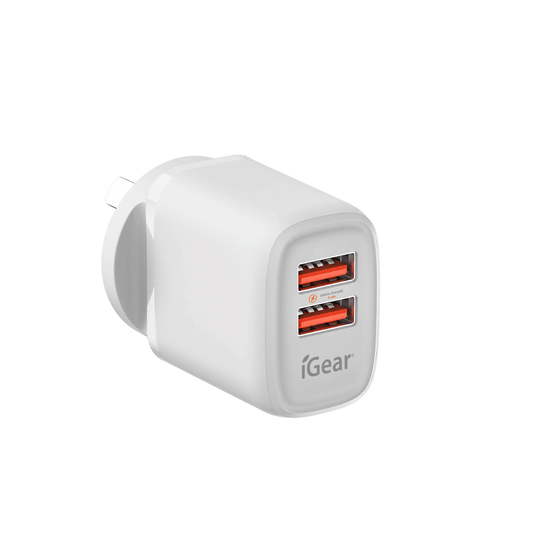 I Gear Charger 240V USB 3.4A White